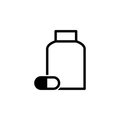 capsule vector icon, pill icon,medicine bottle icon, flat design best vector  illustration