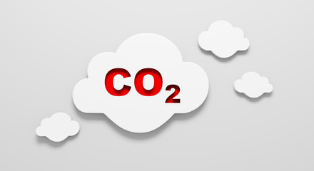 Symbol Wolke mit CO2 Label
