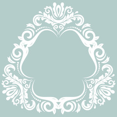 Elegant vintage vector white ornament in classic style. Abstract traditional pattern with oriental elements. Classic vintage white pattern