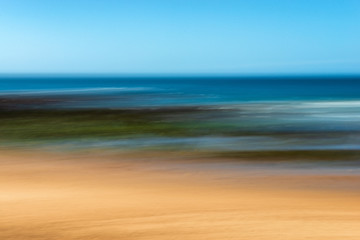 Abstrakter Sonnenuntergang in der Bretagne als Photopainting