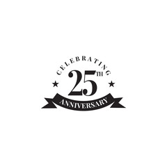 25th years celebrating anniversary emblem logo design