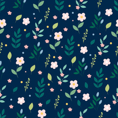 Fototapeta na wymiar Botanical seamless pattern. Floral background