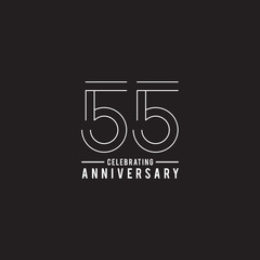 55th years celebrating anniversary emblem logo design