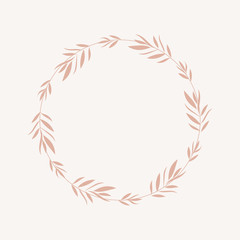 Vector frame with leaves. Botanical background