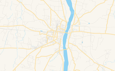 Obraz premium Printable street map of Gaya, India