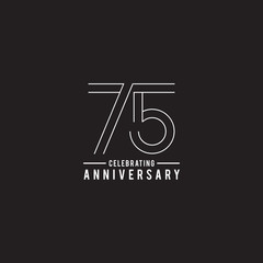 75th years celebrating anniversary emblem logo design