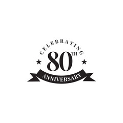 80th years celebrating anniversary emblem logo design