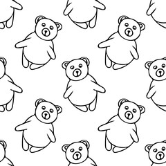 bears hand drawn style vector graphic seamless pattern. doodle scandinavian simple liner style.