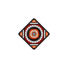 Aboriginal art dots painting icon logo design vector illustration template