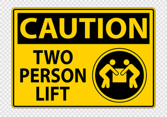 Two person lift Symbol Sign Isolate on transparent Background,Vector Illustration