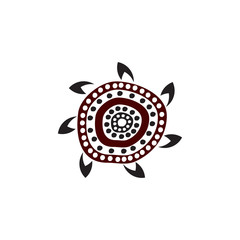 Aboriginal art dots painting icon logo design vector illustration template