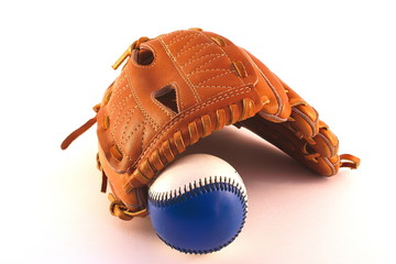baseball glove and ball