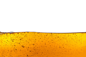 Beautiful wave of high viscosity of base oil and air bubble inside the oil isolated on white...