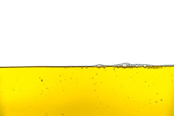 Beautiful wave of high viscosity of base oil and air bubble inside the oil isolated on white background, used as wallpaper, industrial concept