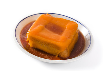 Typical Portuguese francesinha sandwich isolated on white background