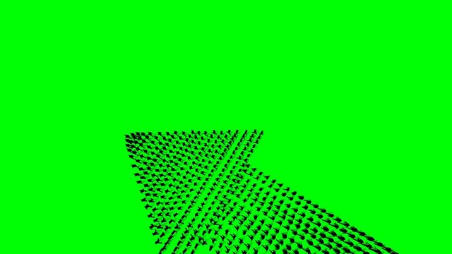 Businessmen crowd forming arrow shape pointing up, hd, on Green Screen