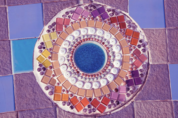 Abstract tile purple floor texture and surface for background, Colorful decorating of colored stones