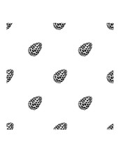 Seamless pattern of winter pine cones 