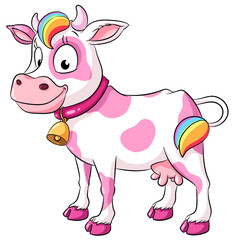 Niedliche pinke Kuh - Vektor Illustration