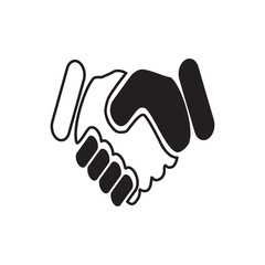 handshake icon vector flat design