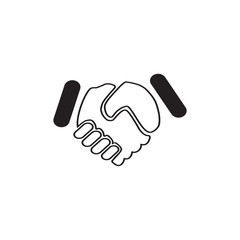 handshake icon vector flat design