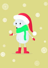 Cute rat catching snowflakes