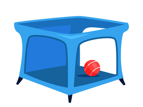 Children playpen flat vector illustration