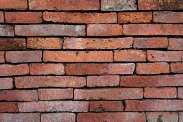 Old red brown brick wall texture background.