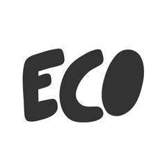 Green eco bio sticker for social media content. Vector hand drawn illustration design. 