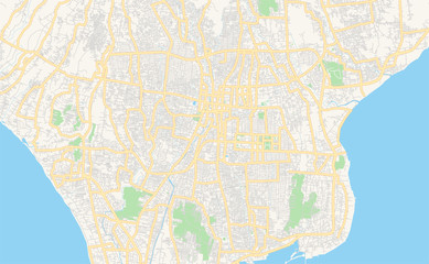 Printable street map of Denpasar, Indonesia