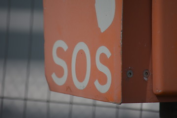 Orange SOS Emergency Telephone Sign