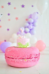 Birthday cake. Decorations for holiday party. 