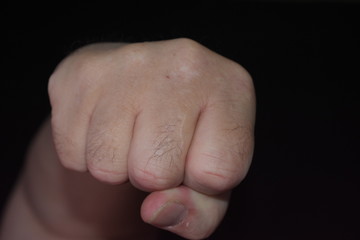 Hand Gesture Showing Vertical Punch