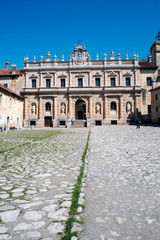 The big courtyard in front of Padula Charterhouse main entrance    Salerno, Italy