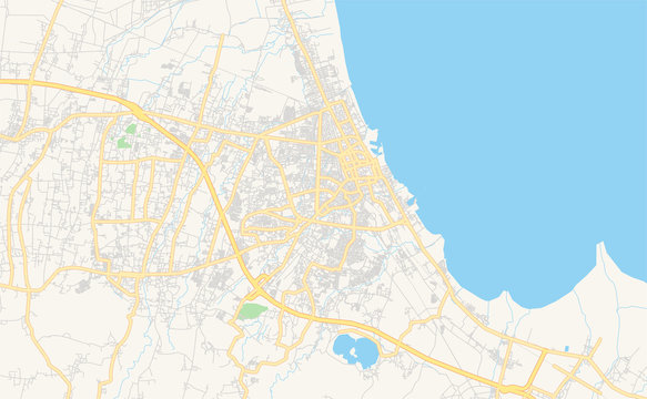 Printable street map of Cirebon, Indonesia