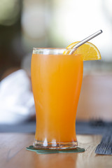 A big glass of freshly squeezed orange juice