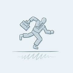 businessman running draw