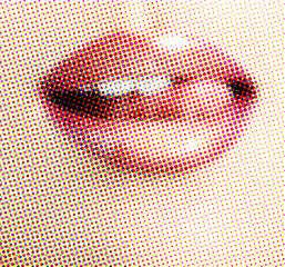 Illustration of sexy female lips with tongue
