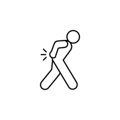 back pain, patient line icon on white background