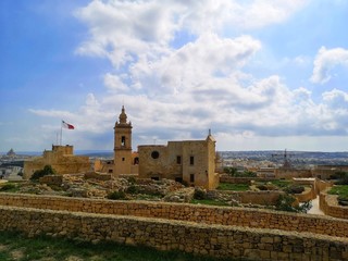 Fototapeta na wymiar Basilica of Saint George at the Citadel of Victoria, Gozo