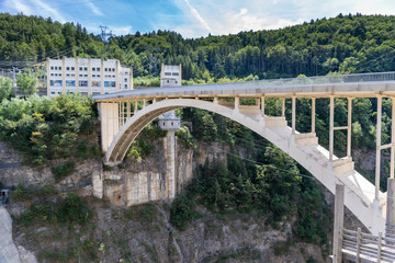 Fototapeta na wymiar Corps, Isere, France - Viaduct over Sautet dam