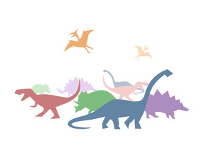 Creative color dinosaurs illustration