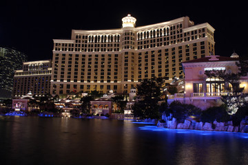Bellagio hotel during the night