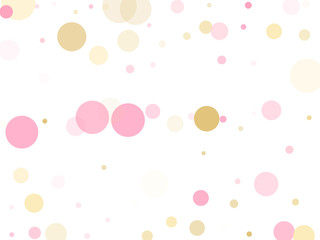 Rose gold confetti circle decoration for Christmas card background. 