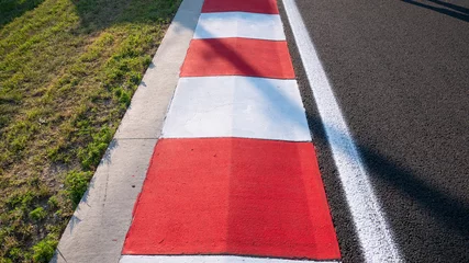  Motor racing circuit Red and White Kerb © majorstockphoto