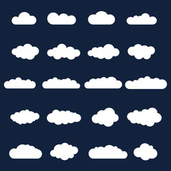  clouds on a blue background vector for advertisements and banners.