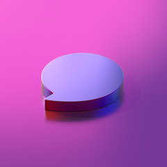 Purple speech bubble icon on pink background