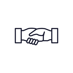 Isolated hand shake icon line design