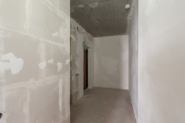 Russia, Moscow- May 21, 2019: interior room apartment. standard repair decoration. rough repair for...