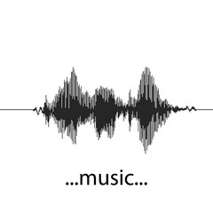 Vector Sound Waveforms. Sound waves and musical pulse icons.
